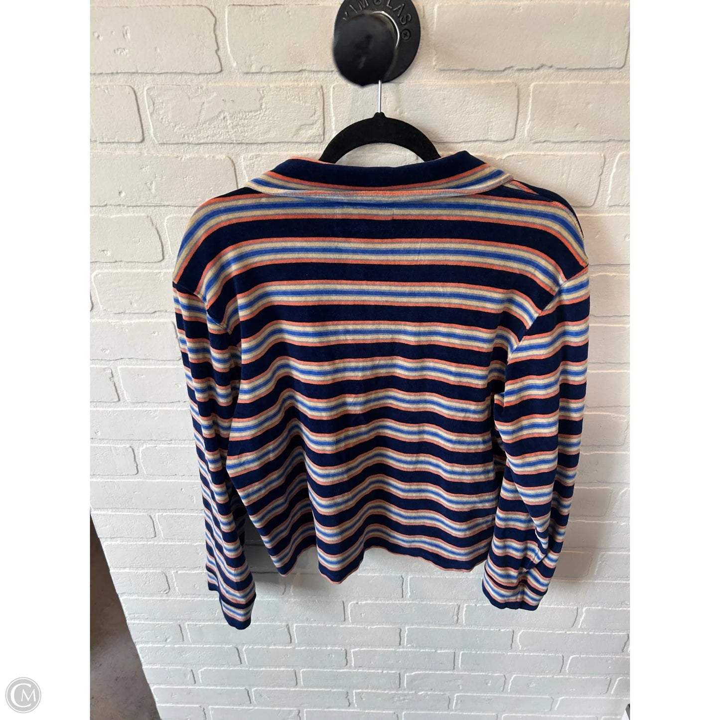 Top Long Sleeve By The Great. In Blue & Orange, Size: M