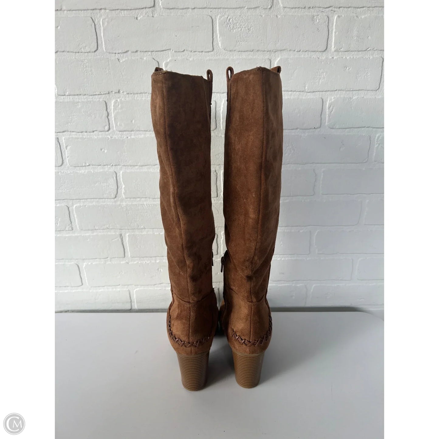 Boots Knee Heels By Ana In Brown, Size: 9.5