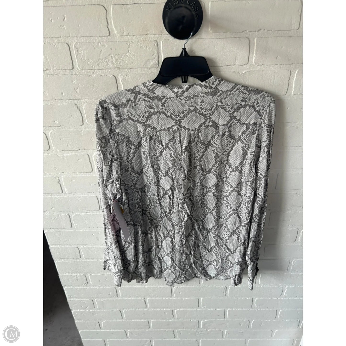 Top Long Sleeve By Talbots In Grey