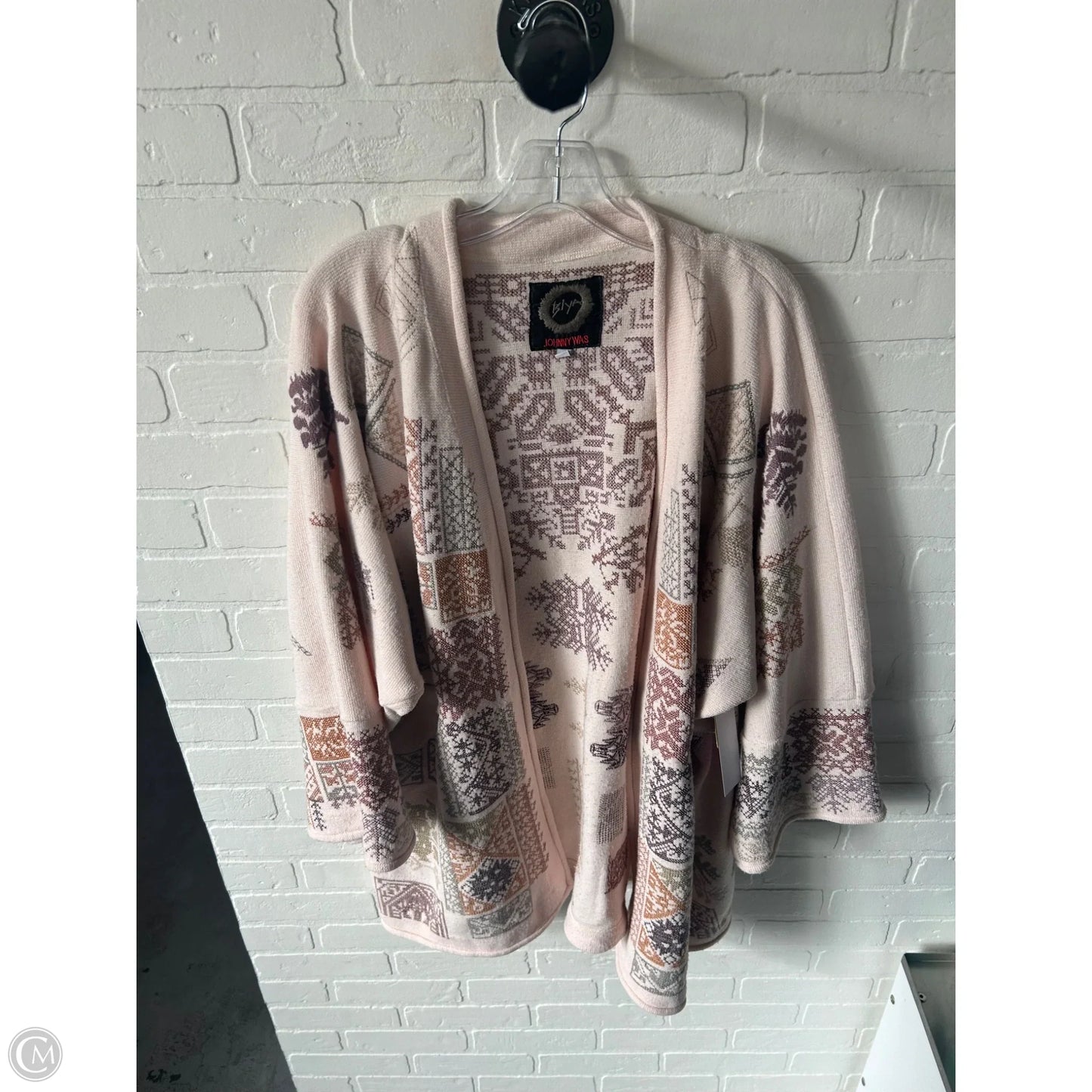 Sweater Cardigan By Johnny Was In Cream, Size: M