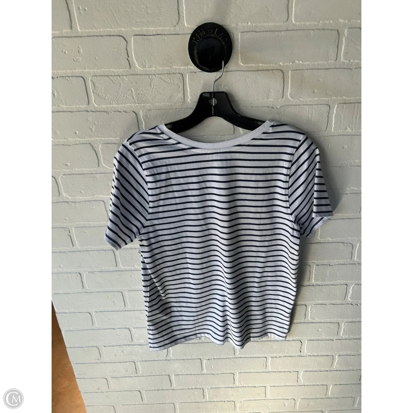 Top Short Sleeve Basic By Cynthia Rowley In Blue & White, Size: S