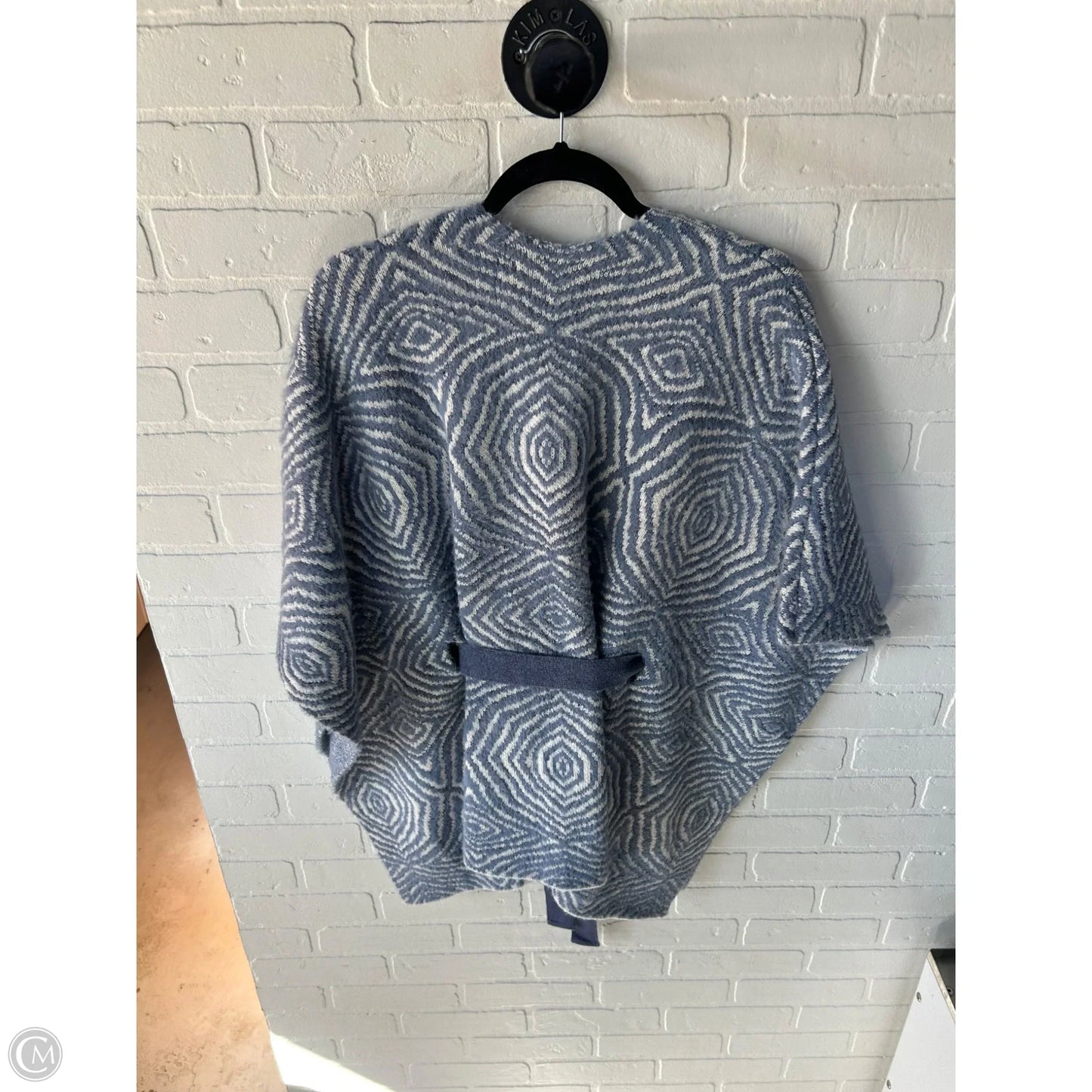 Poncho By White House Black Market In Blue & White, Size: Osfm