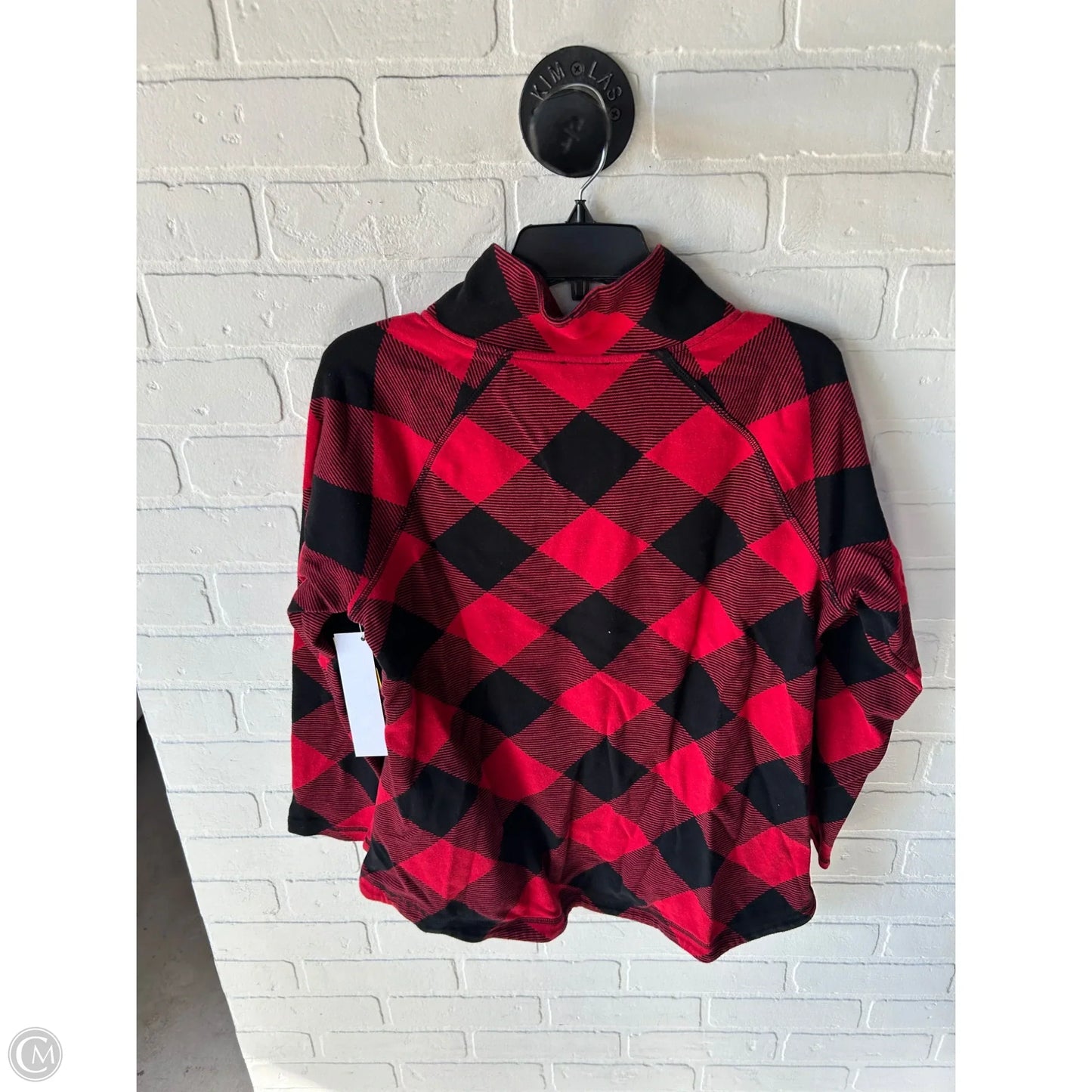 Top Long Sleeve By Talbots In Black & Red, Size: L