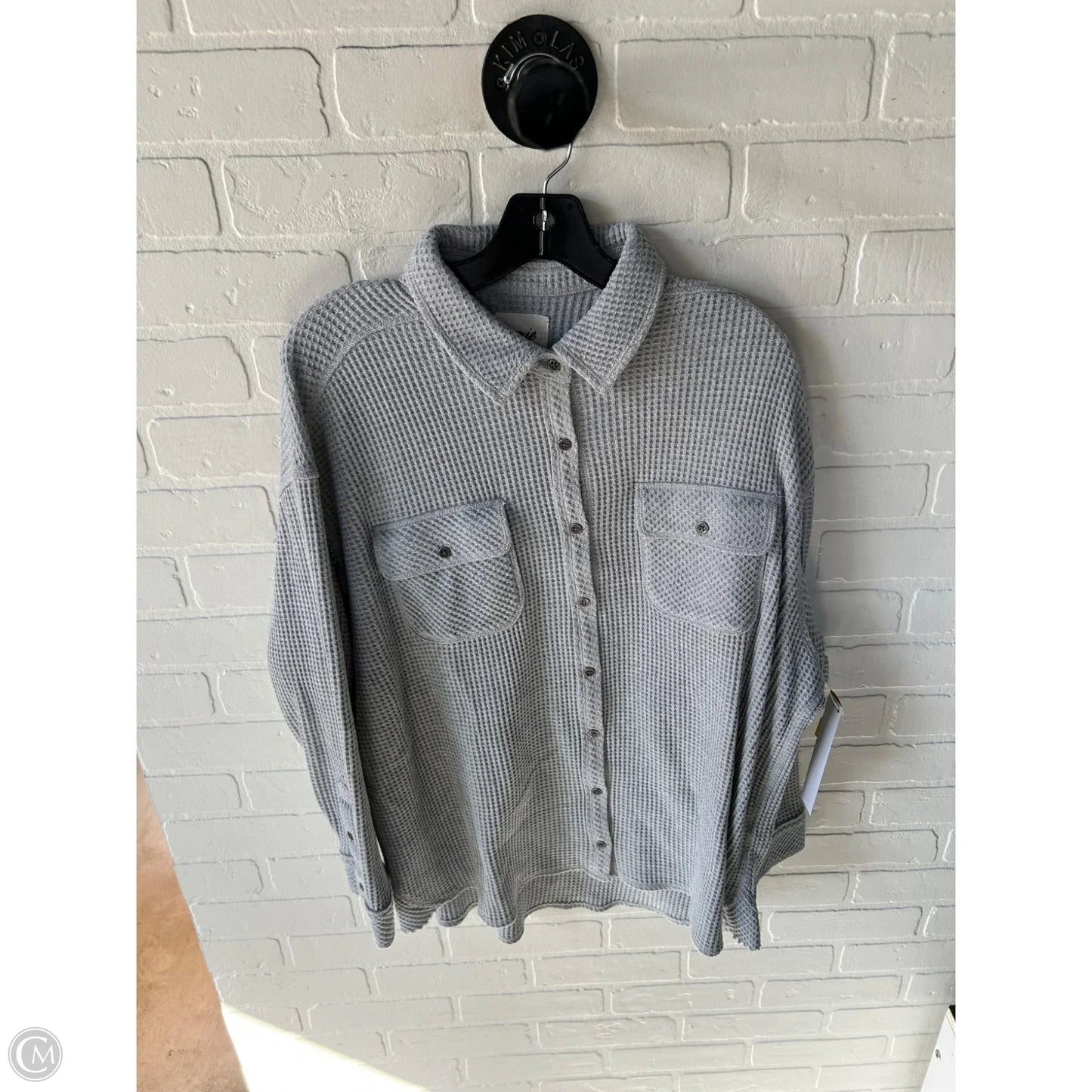 Top Long Sleeve By Aerie In Grey, Size: M
