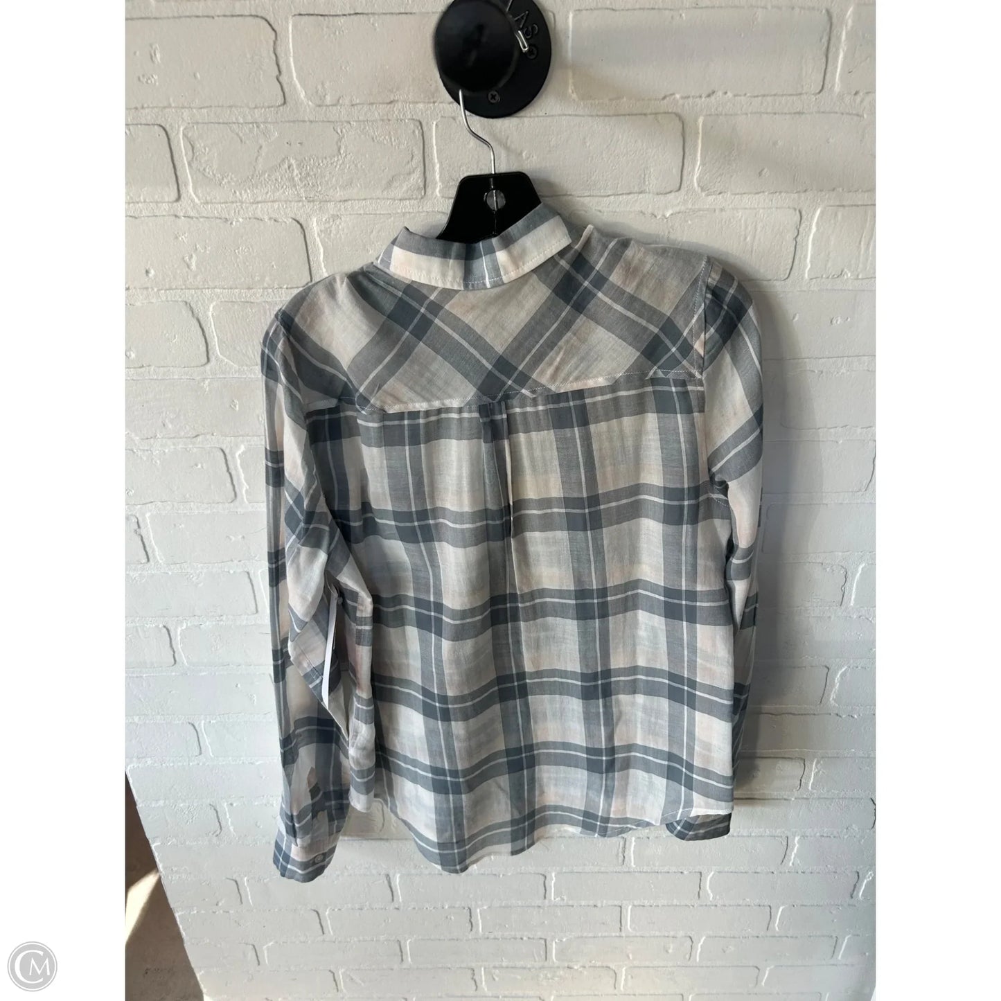 Top Long Sleeve By Paige In Cream & Grey, Size: S
