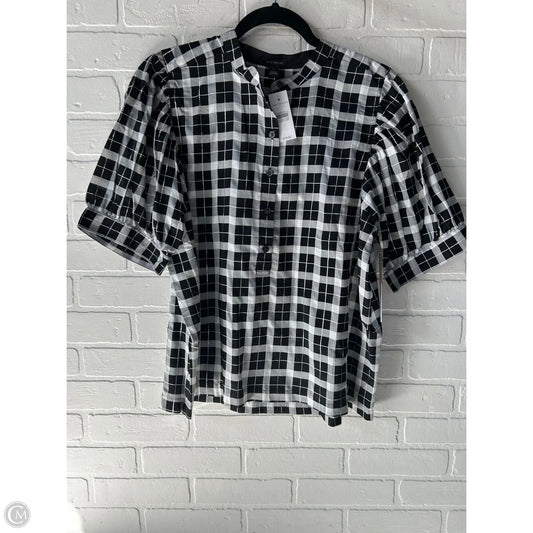 Top Short Sleeve By Ann Taylor In Black & White, Size: L