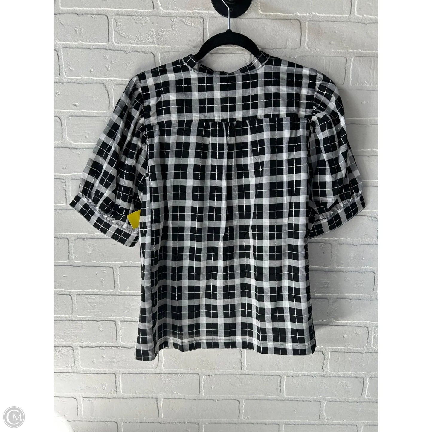 Top Short Sleeve By Ann Taylor In Black & White, Size: L