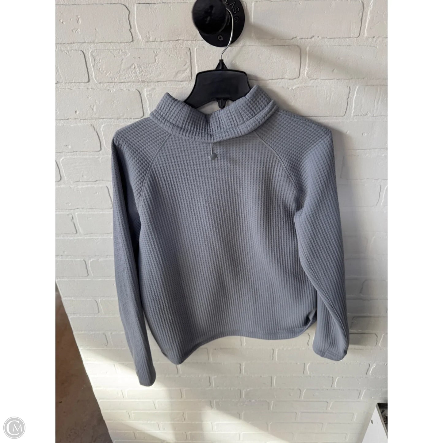 Athletic Top Long Sleeve Collar By Lululemon In Grey, Size: M