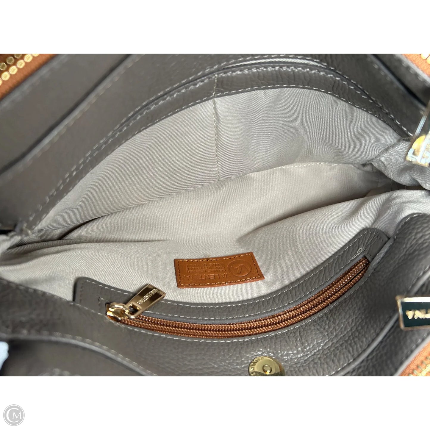 Handbag Leather By Valentina, Size: Small