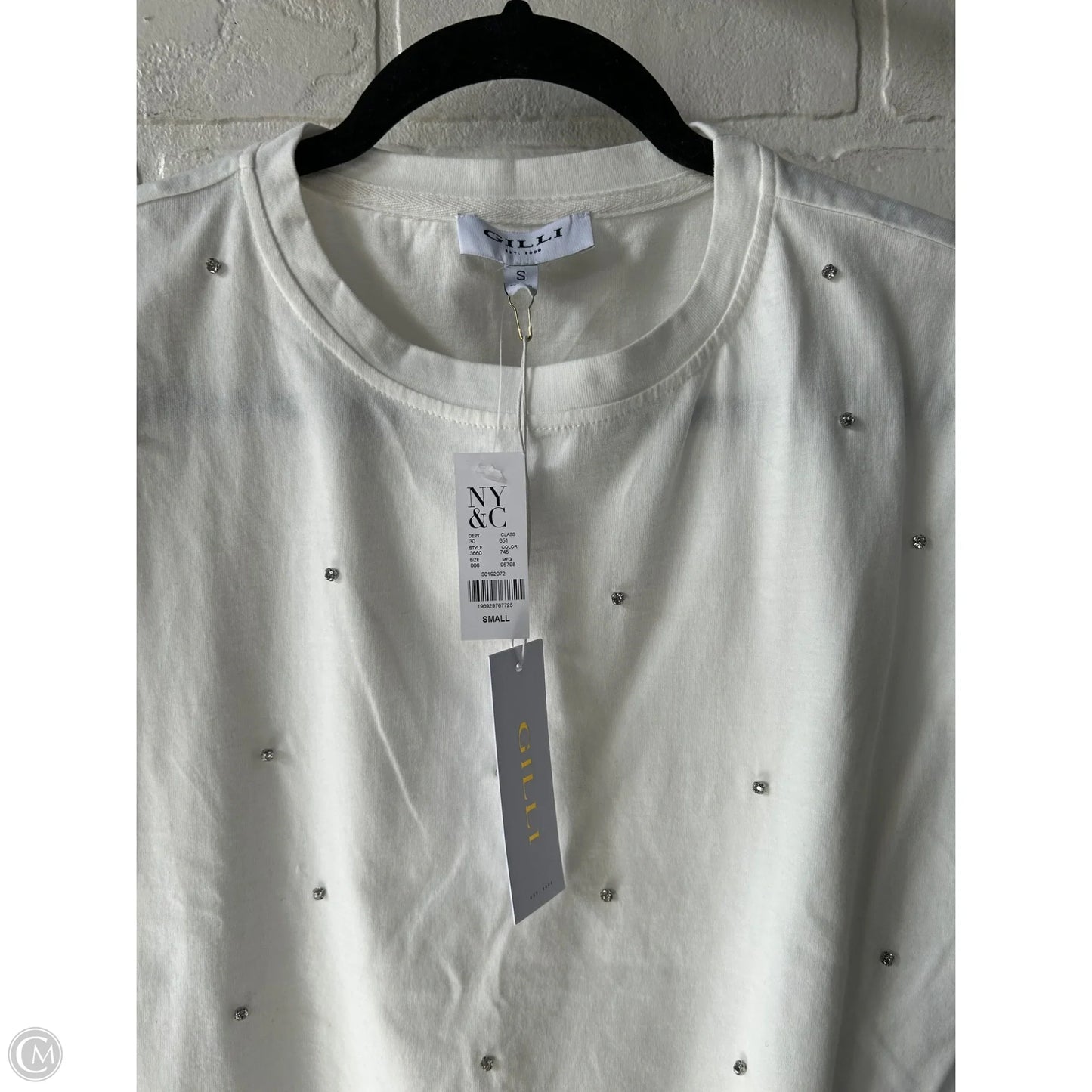 Top Short Sleeve By Gilli In White, Size: S