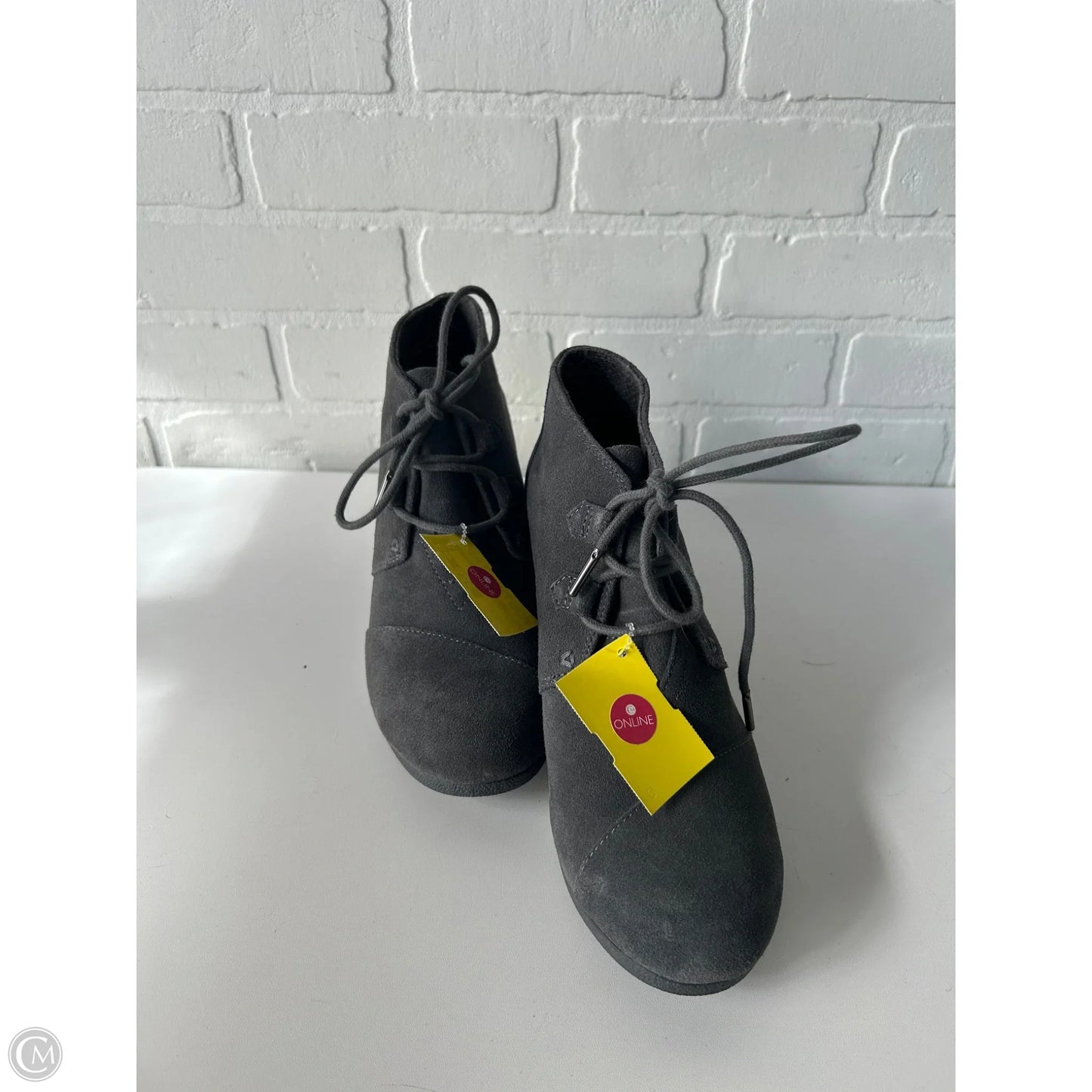 Shoes Heels Wedge By Toms In Grey, Size: 9.5