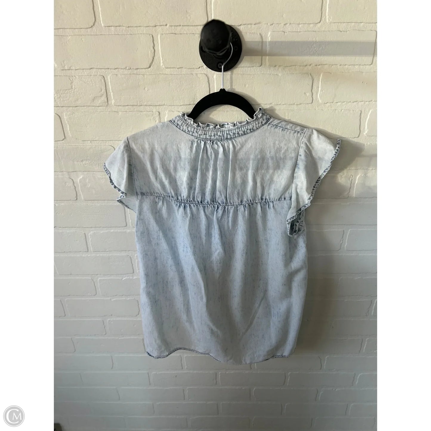 Top Short Sleeve By Rails In Blue Denim, Size: S