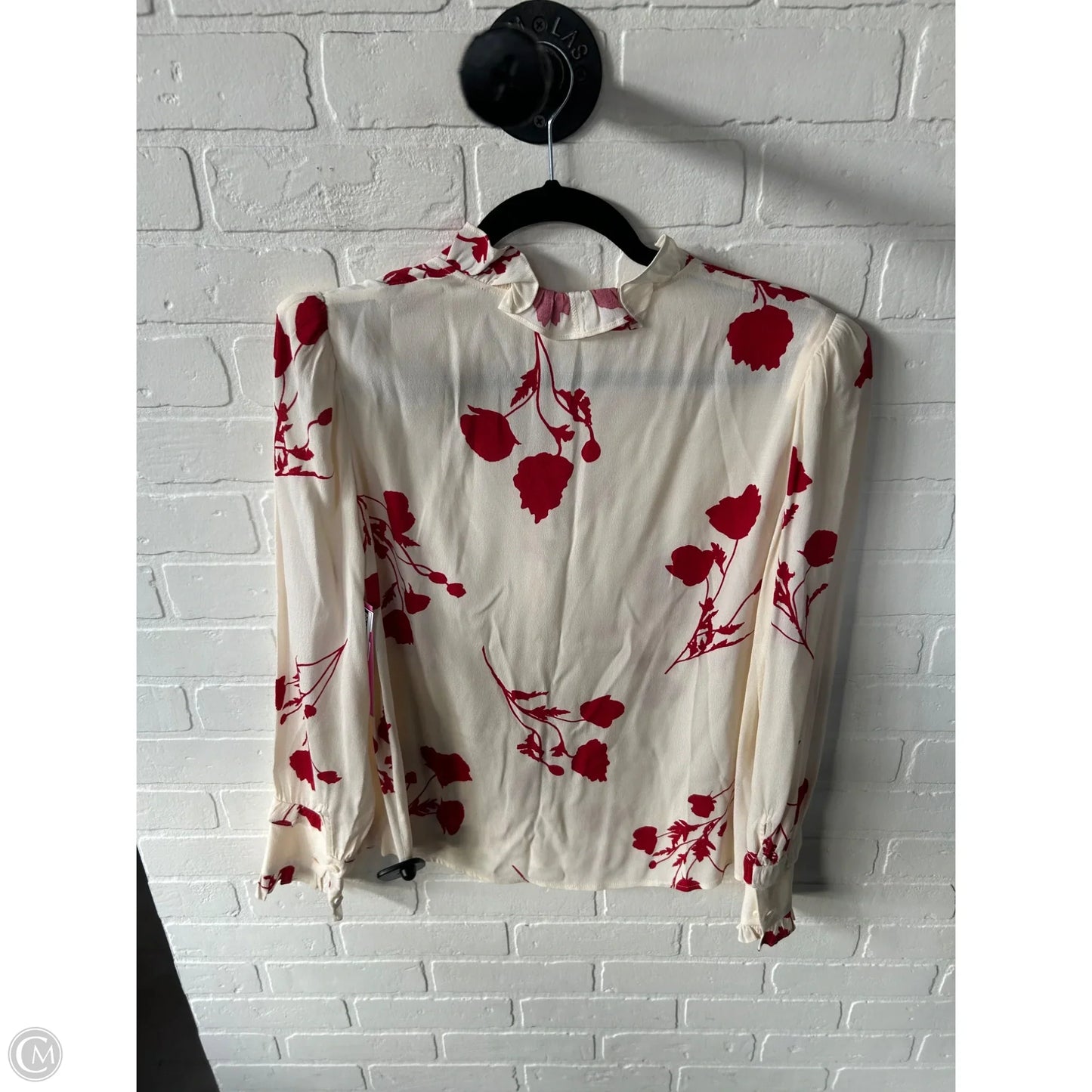 Top Long Sleeve By Cma In Cream & Red, Size: M