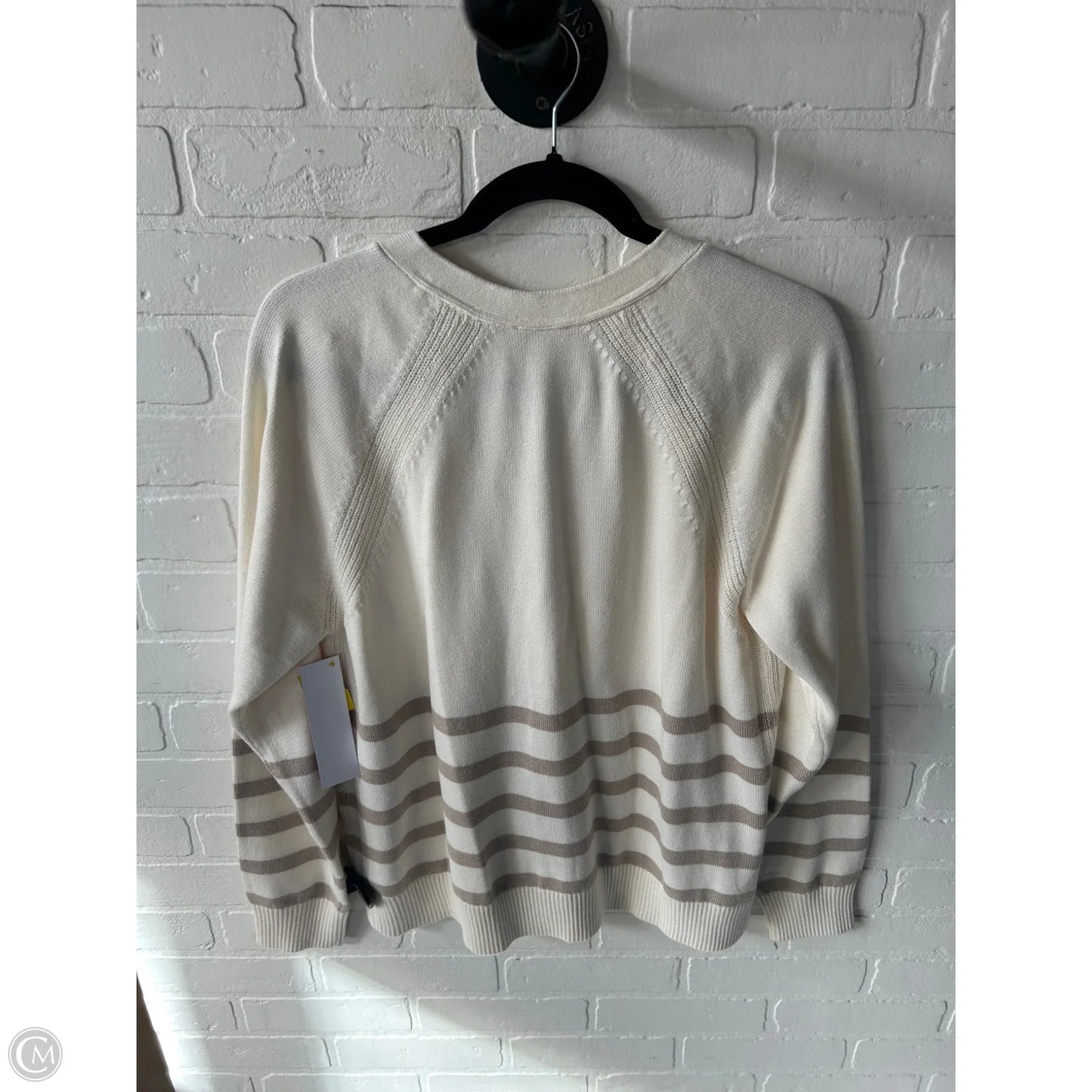 Sweater Cardigan By J. Jill In Cream & Tan, Size: M