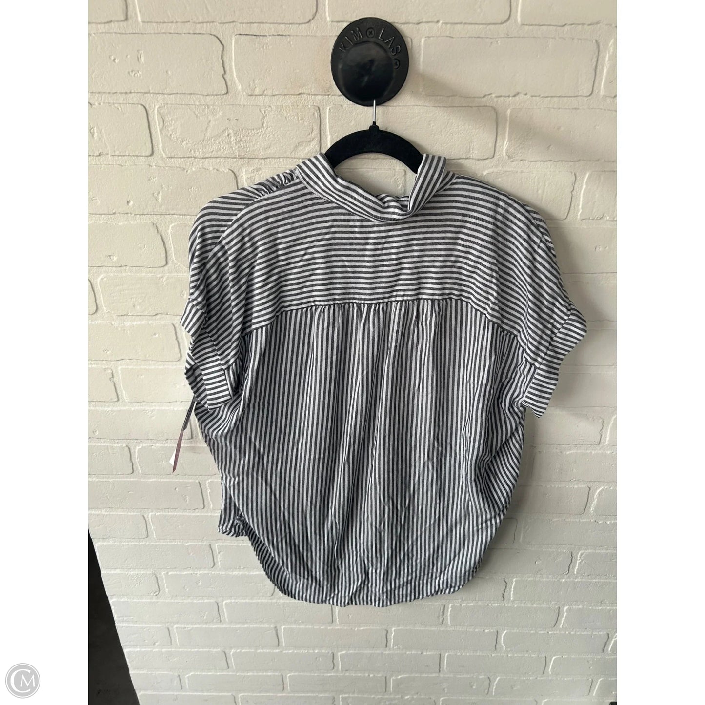 Top Short Sleeve By Madewell In Blue & White, Size: Xs