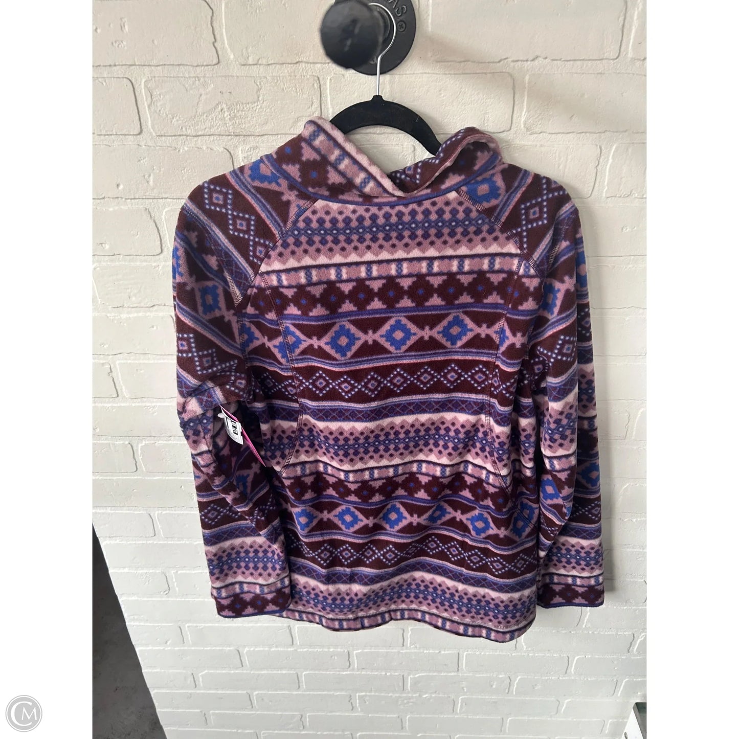 Jacket Fleece By Eddie Bauer In Pink & Red, Size: L