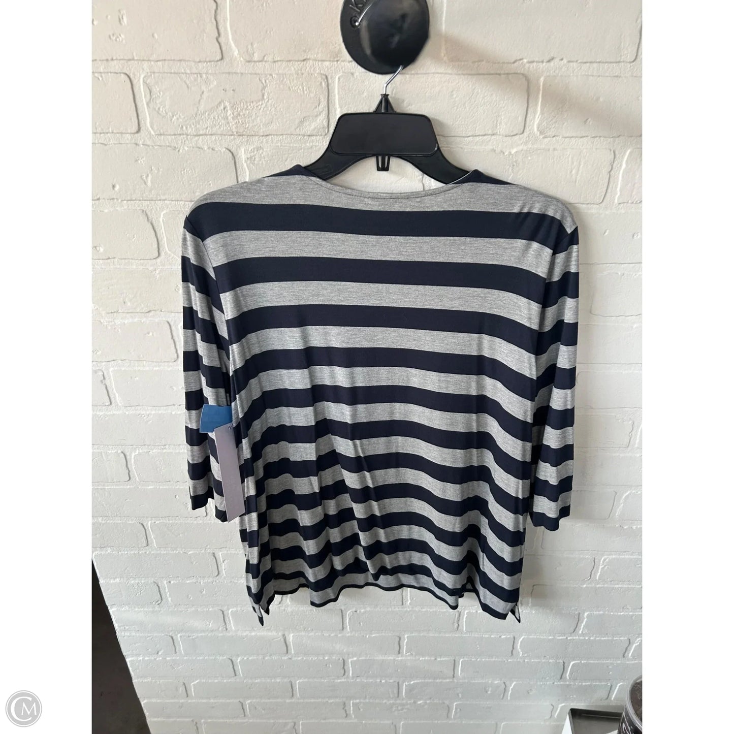 Top Long Sleeve By J. Jill In Blue & Grey, Size: L