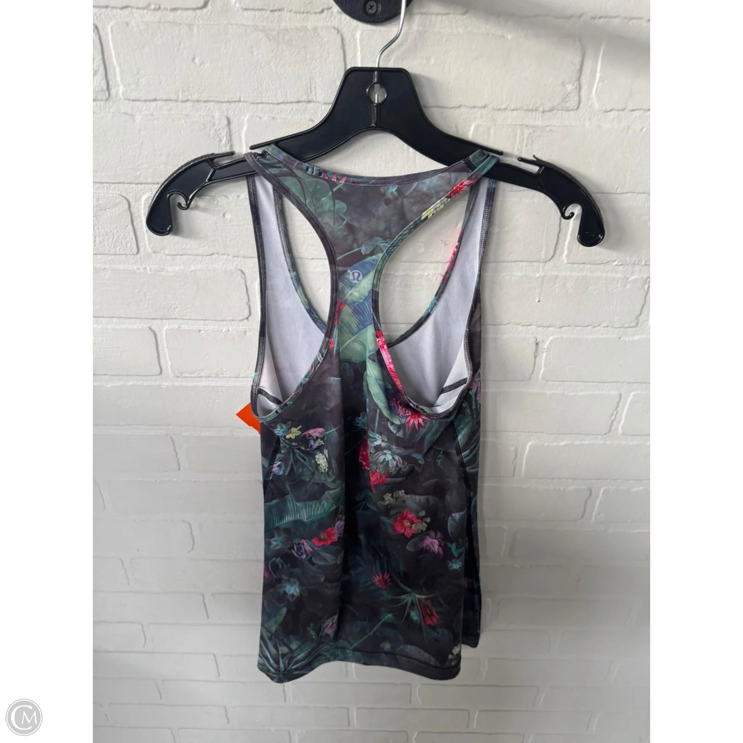 Athletic Tank Top By Lululemon In Black & Green, Size: M