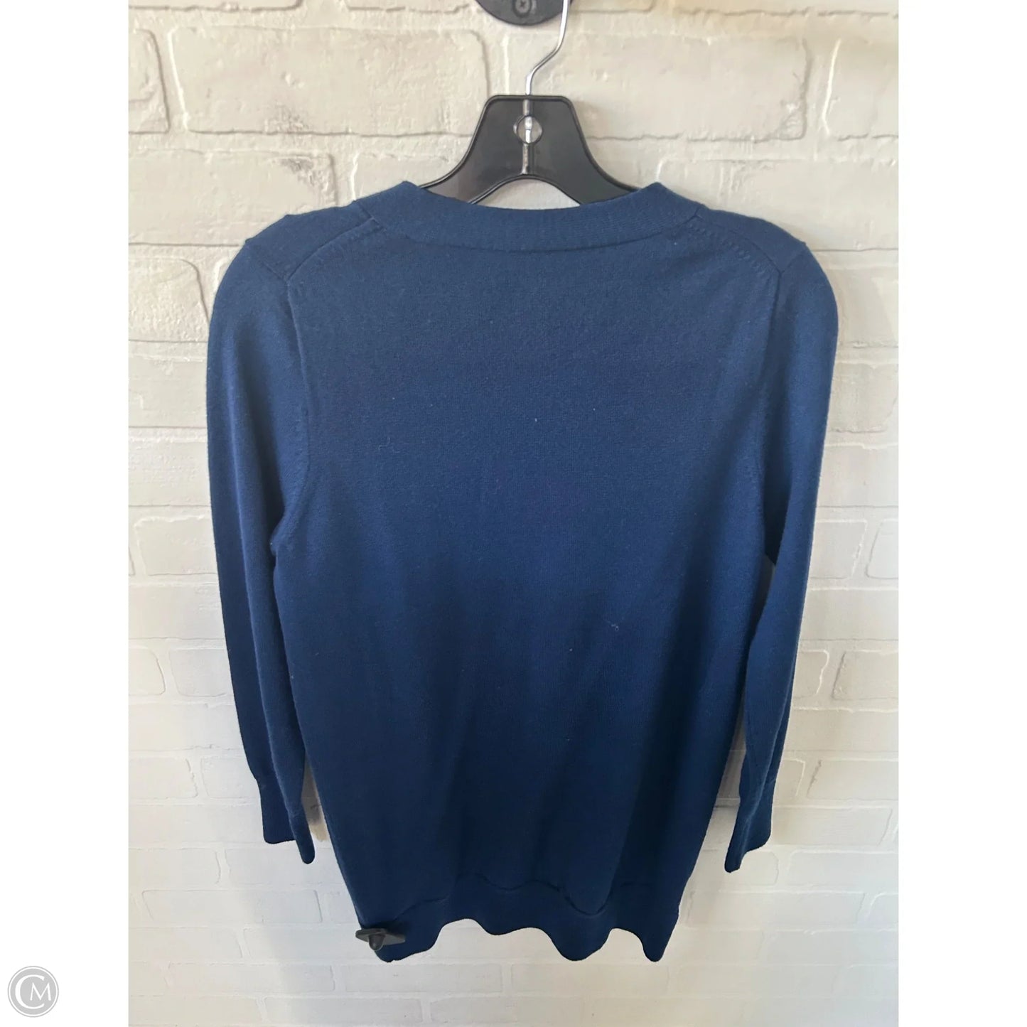 Sweater Cardigan By Ann Taylor In Blue, Size: L