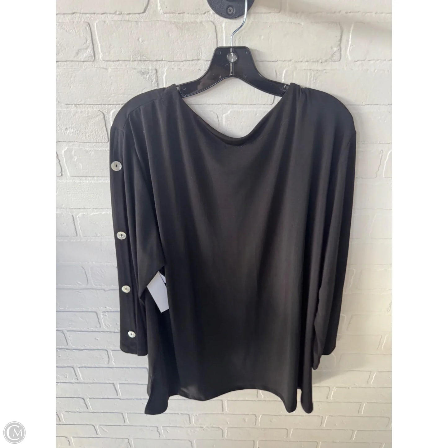 Top Long Sleeve By Jess And Jane In Black, Size: 2x