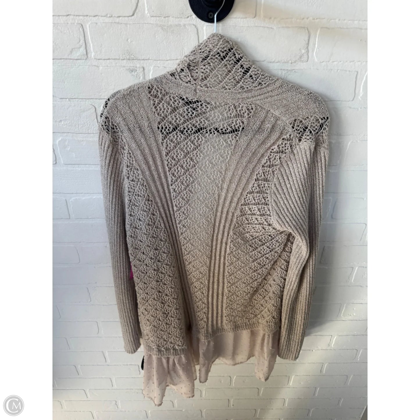 Sweater Cardigan By Jessica Simpson In Beige, Size: 1x