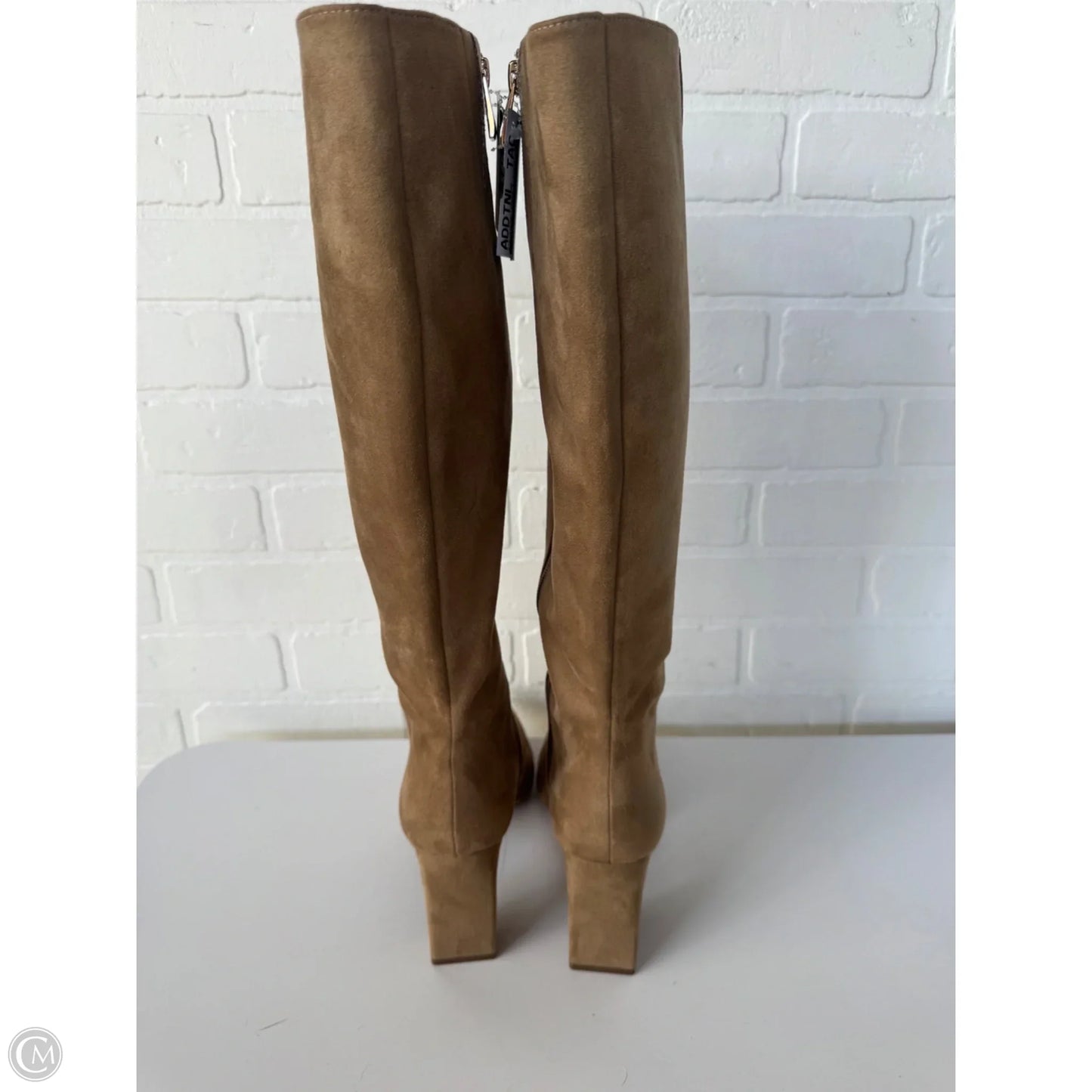 Boots Knee Heels By Cmc In Tan, Size: 9