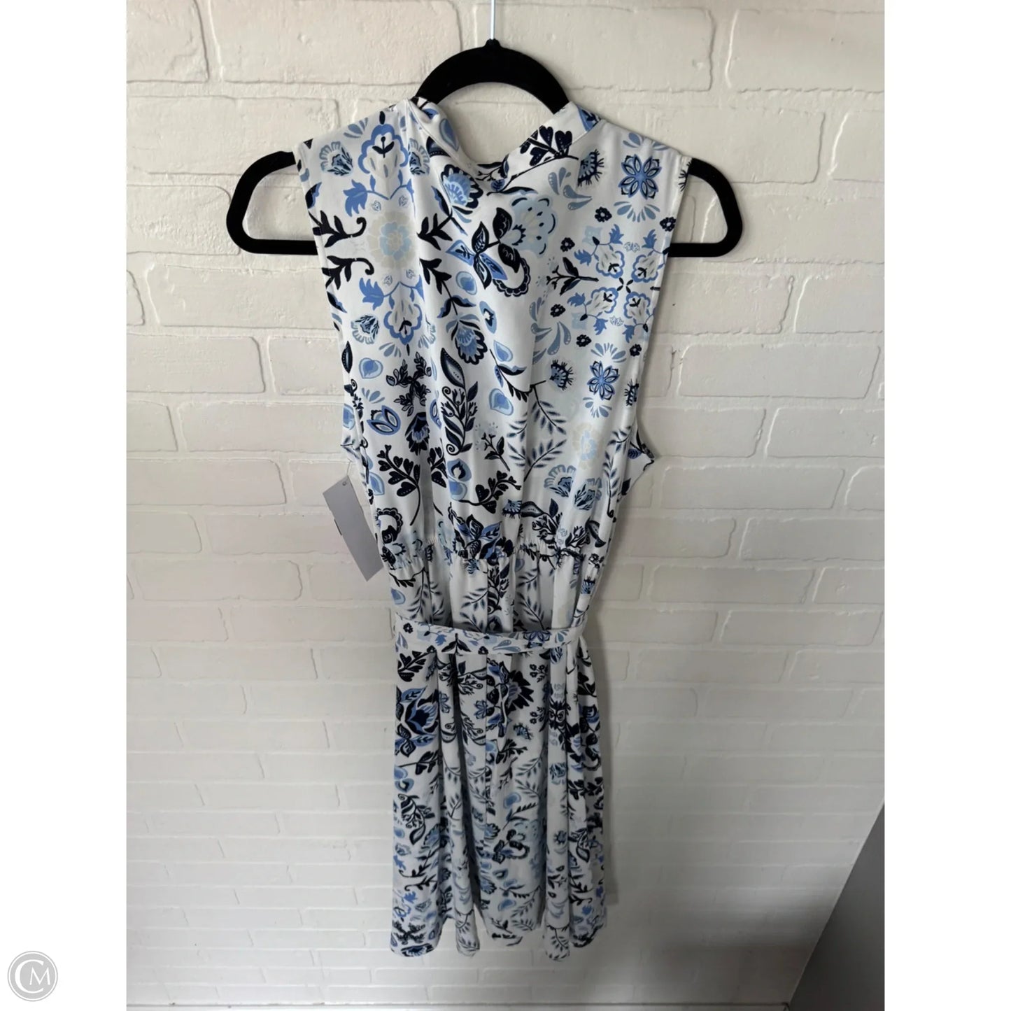 Dress Casual Midi By Croft And Barrow In Blue & White, Size: Xl