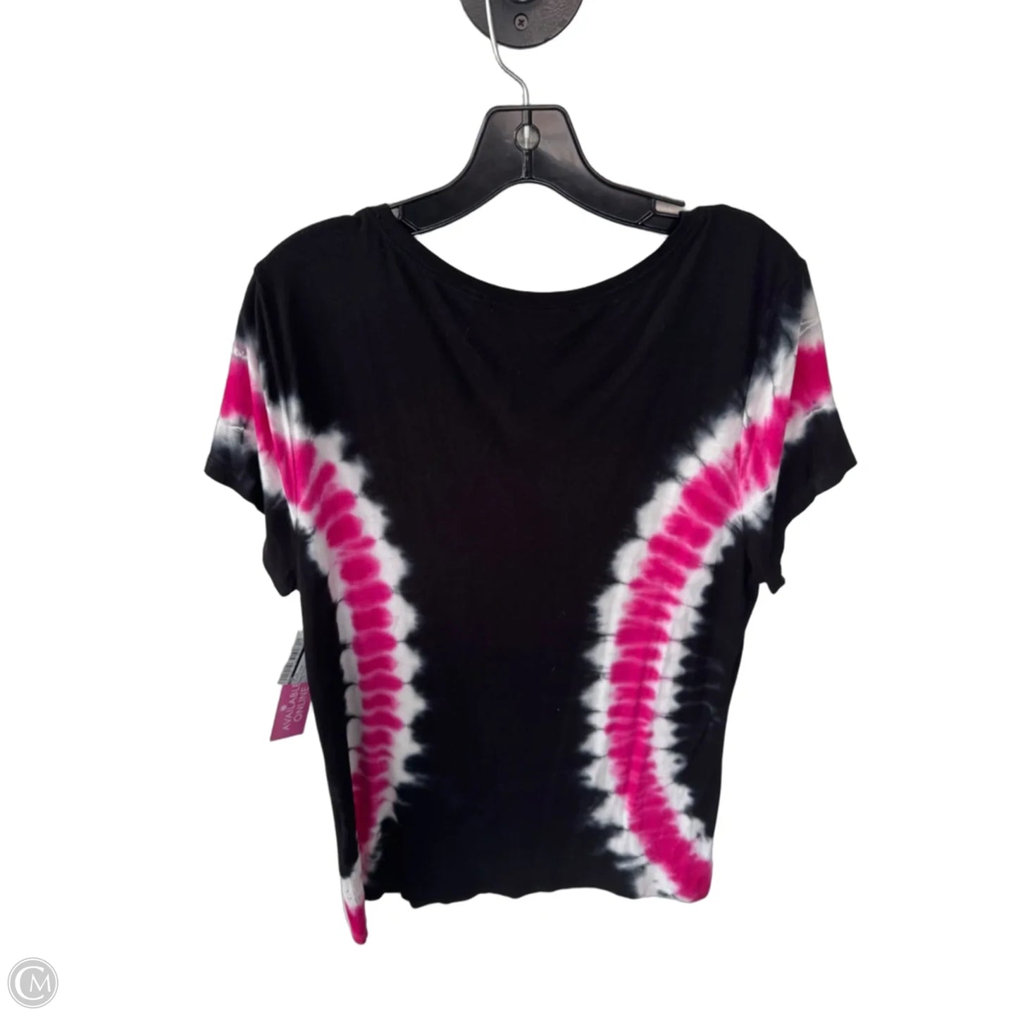 Top Short Sleeve By Inc In Black & Pink, Size: L