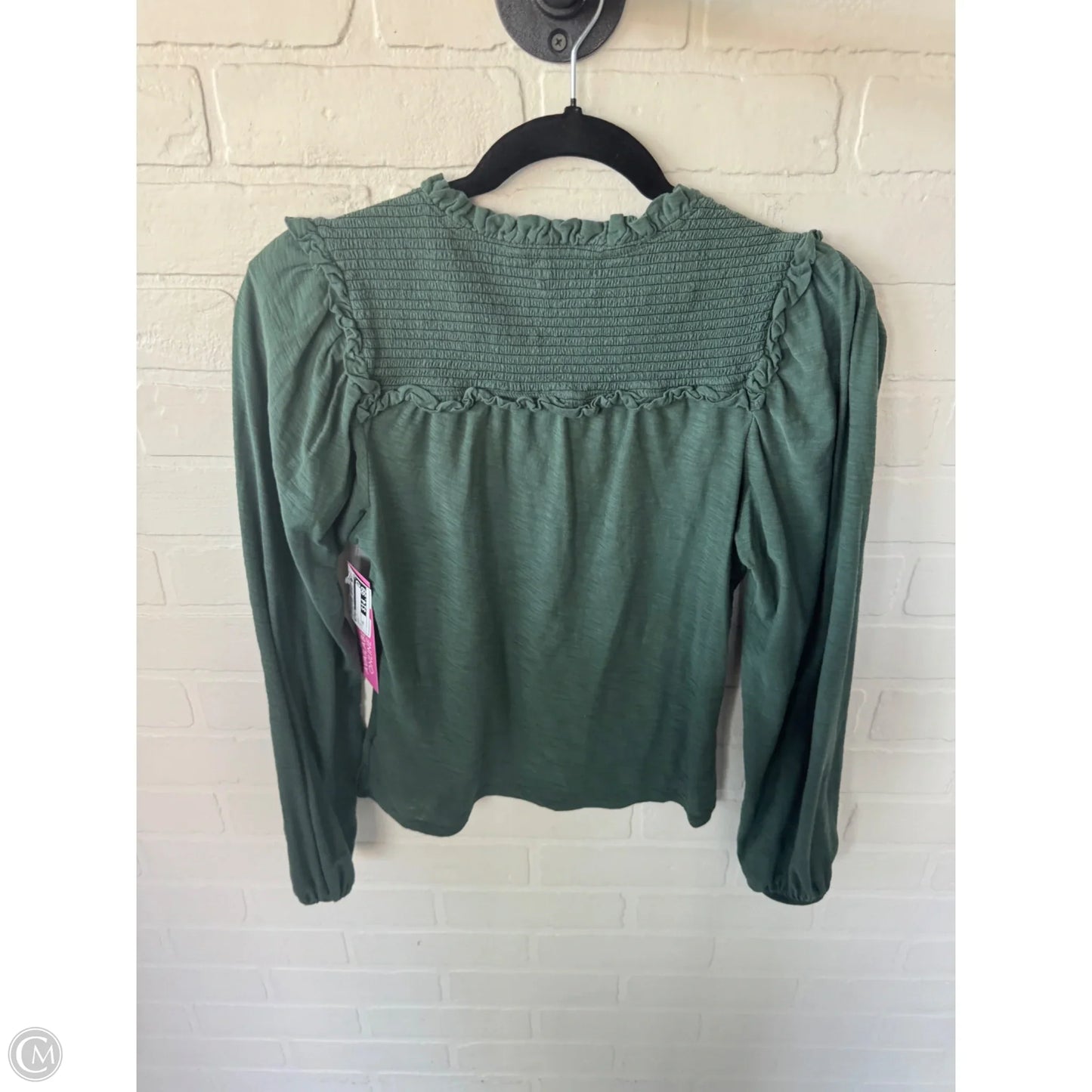 Top Long Sleeve By Nation In Green, Size: Xs