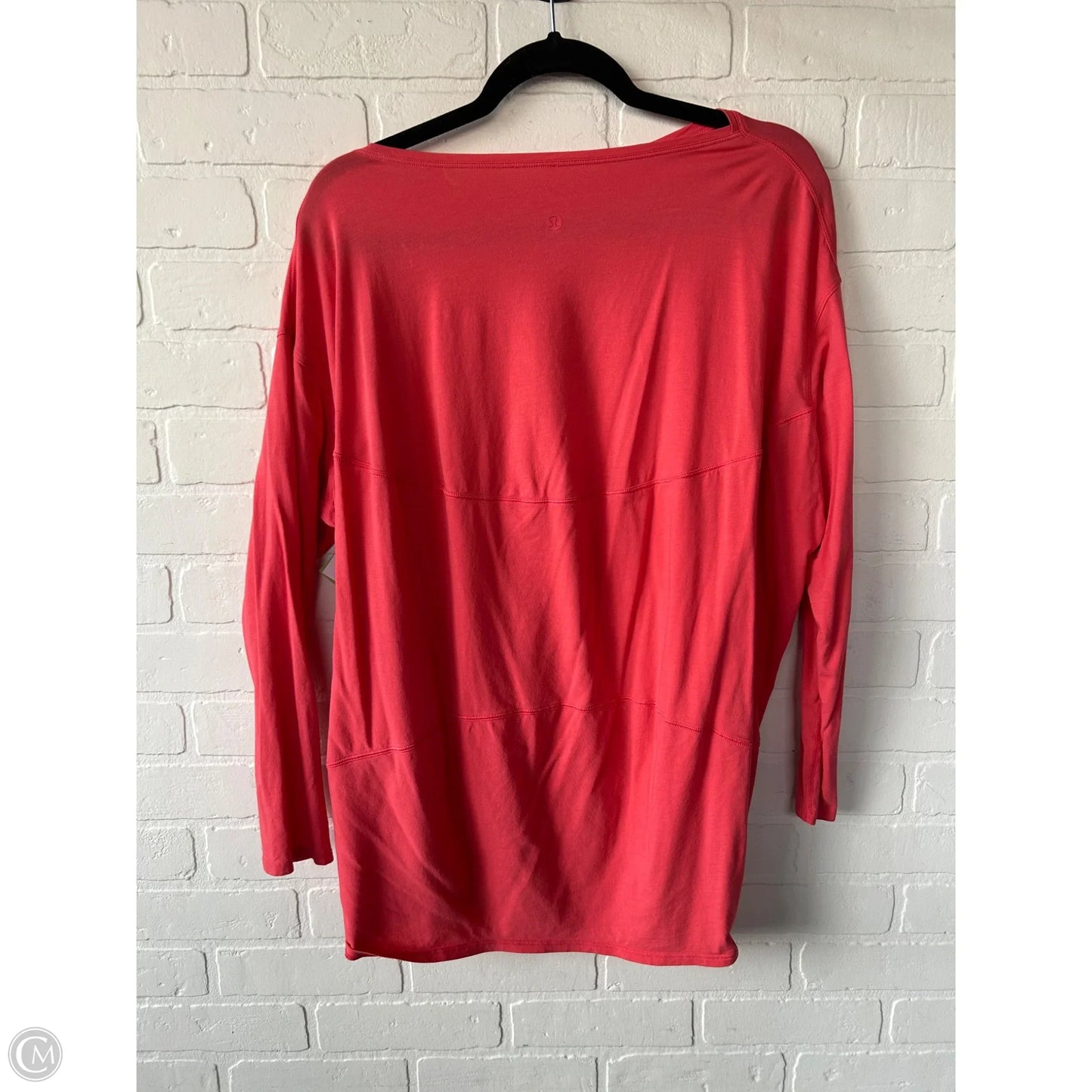 Athletic Top Long Sleeve Crewneck By Lululemon In Orange, Size: Xl