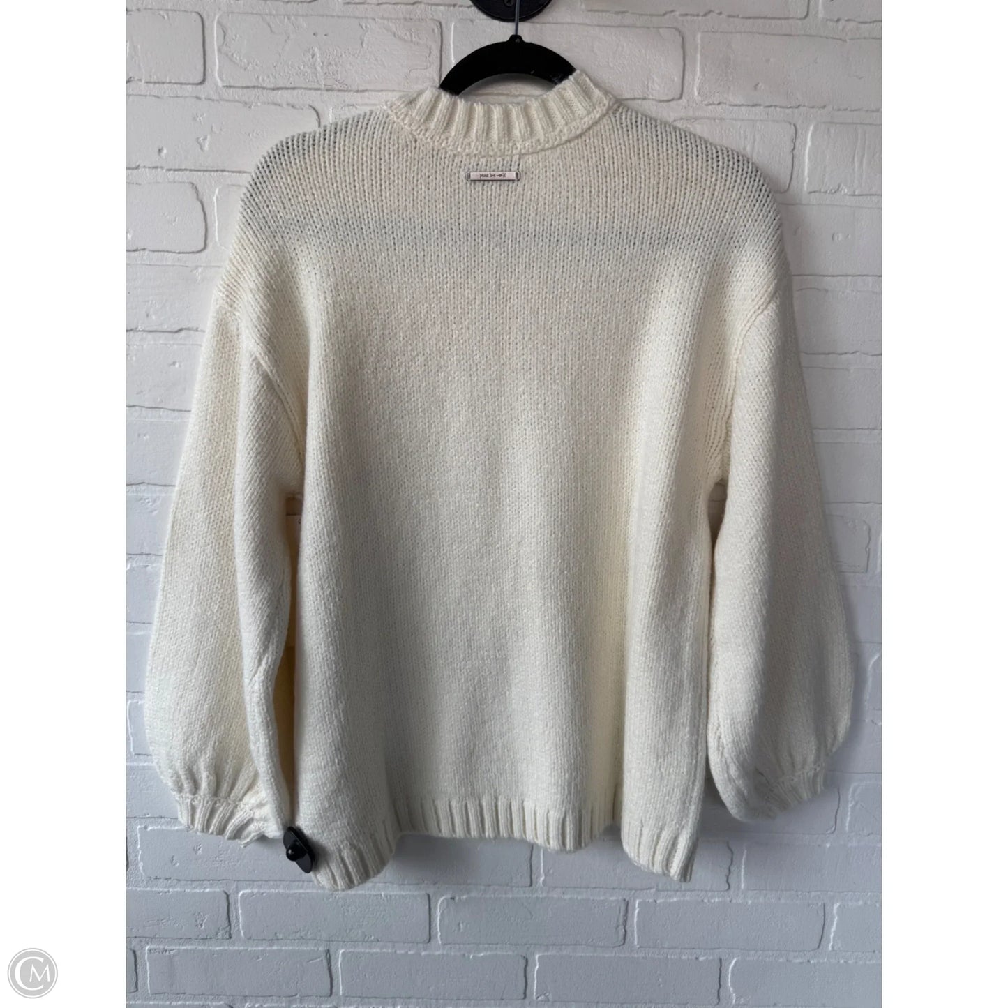 Sweater By Peace Love World In Cream & Tan, Size: Xs