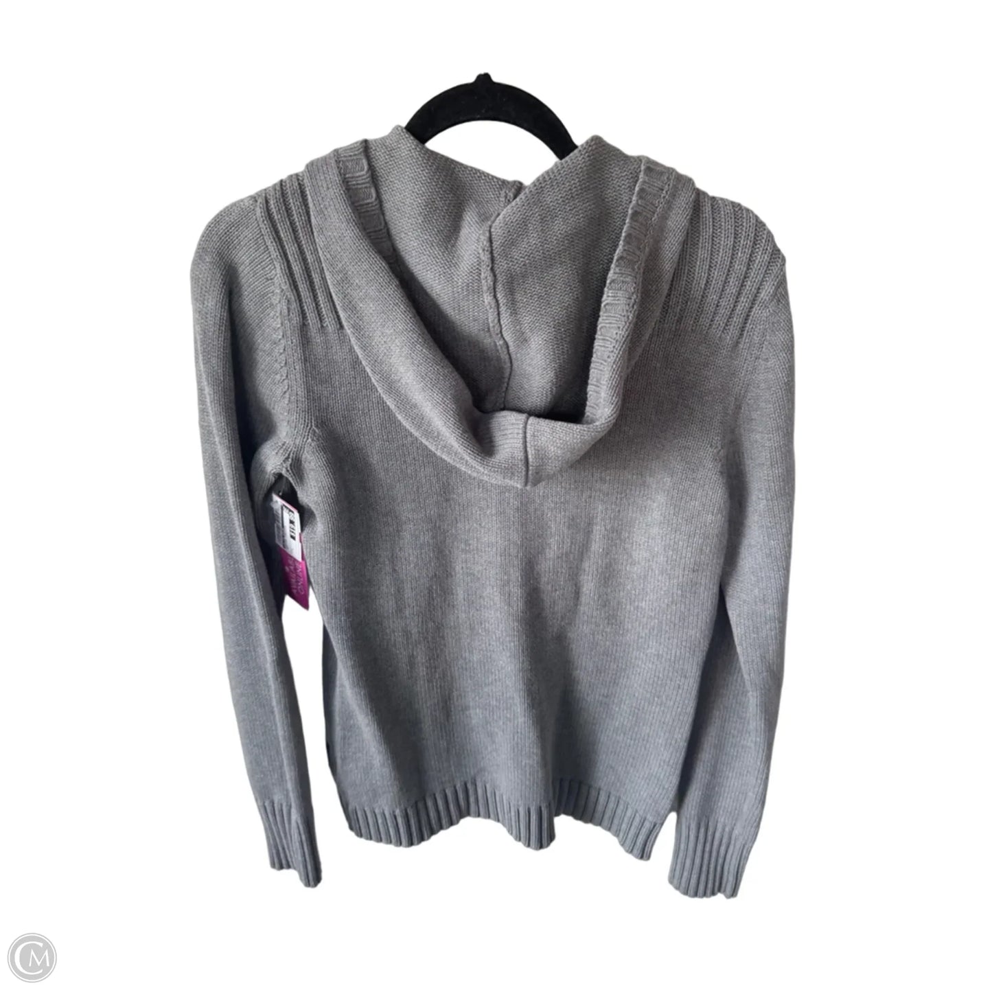 Sweater Cardigan By Calvin Klein In Grey, Size: L