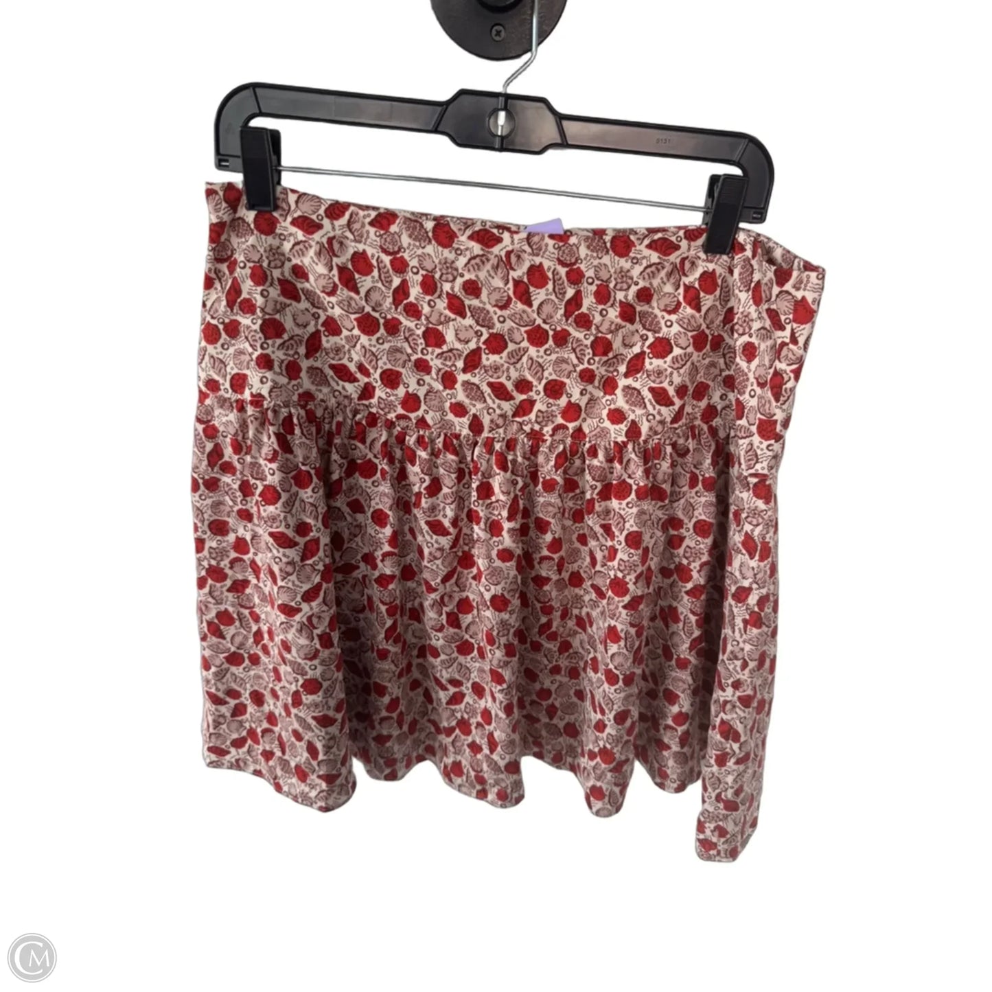 Skirt Mini & Short By Ann Taylor In Cream & Red, Size: L