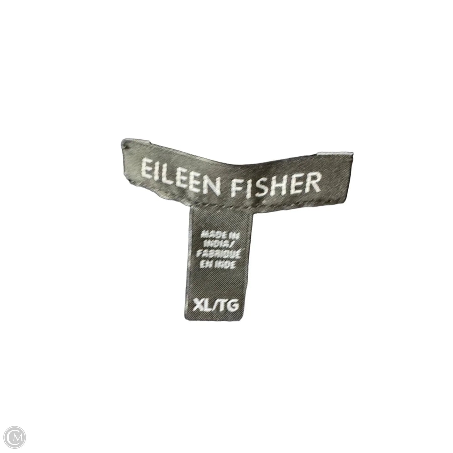 Top Short Sleeve By Eileen Fisher In Black & Blue, Size: Xl