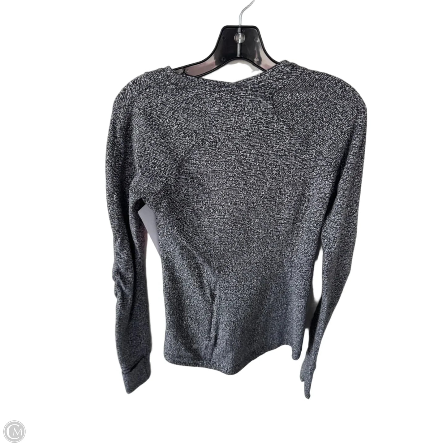 Athletic Top Long Sleeve Crewneck By Lululemon In Black & White, Size: S