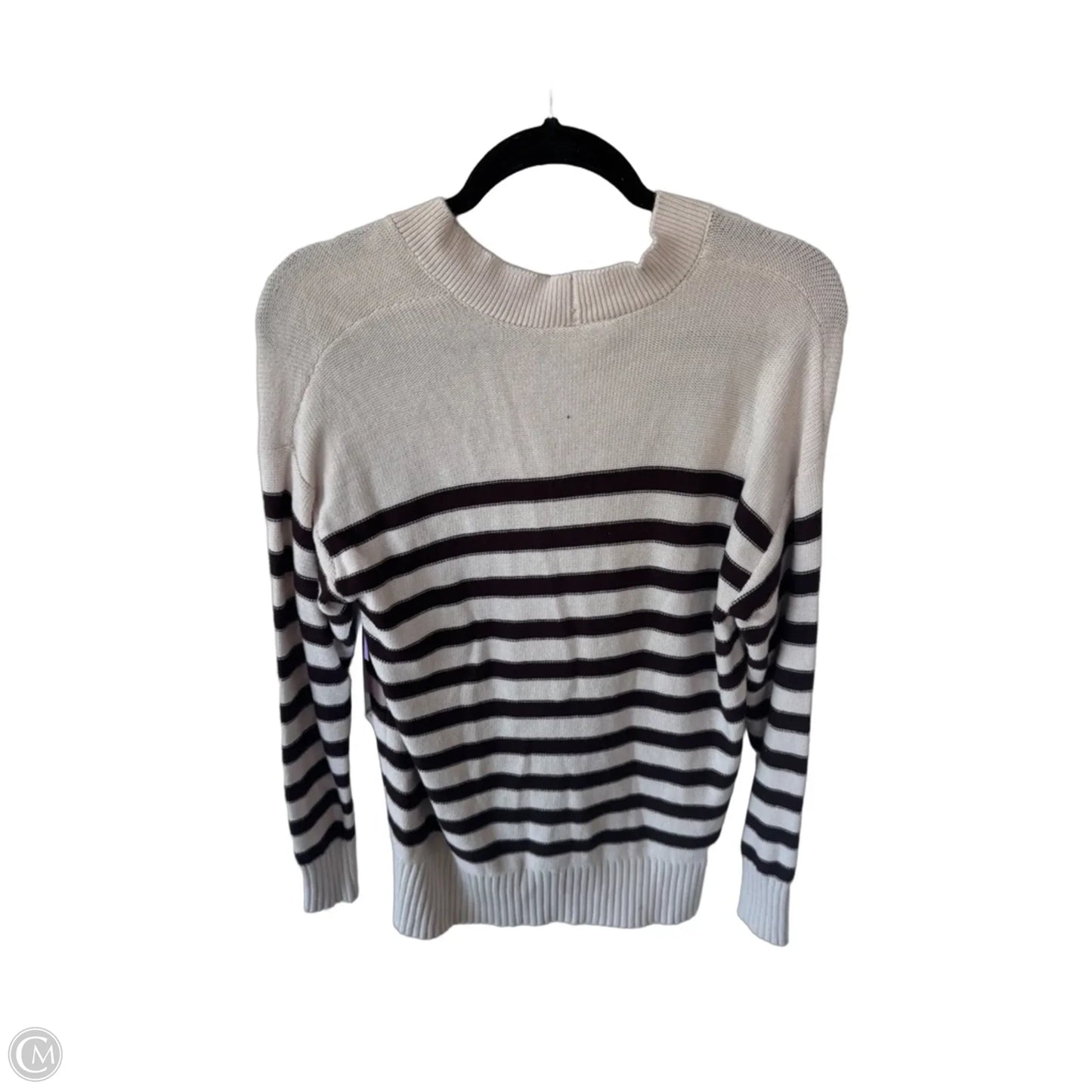 Sweater Cardigan By Loft In Brown & Cream, Size: S