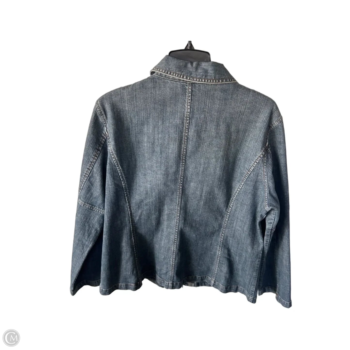 Jacket Denim By Chicos In Blue Denim, Size: Xl