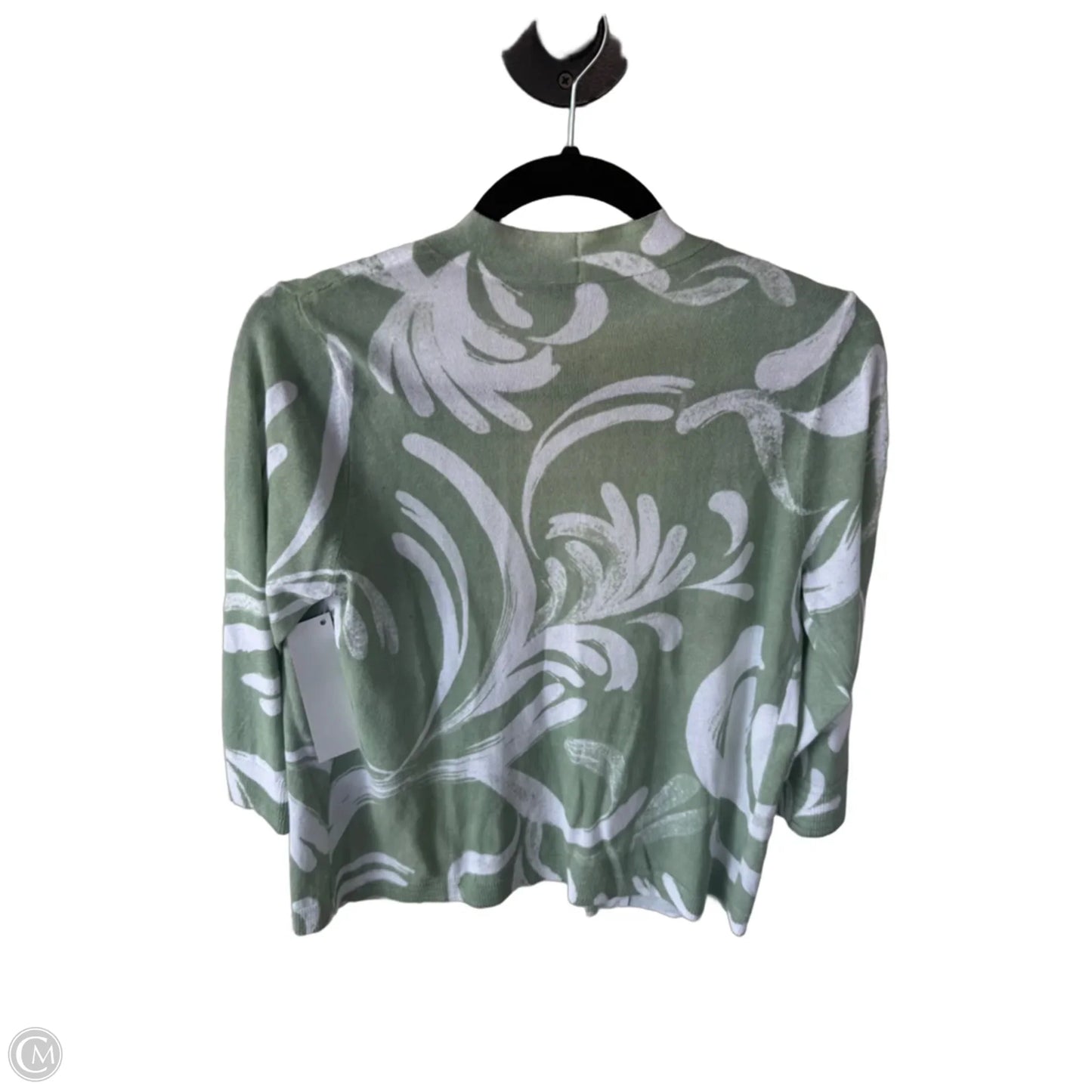 Cardigan By Chicos In Green & White, Size: S