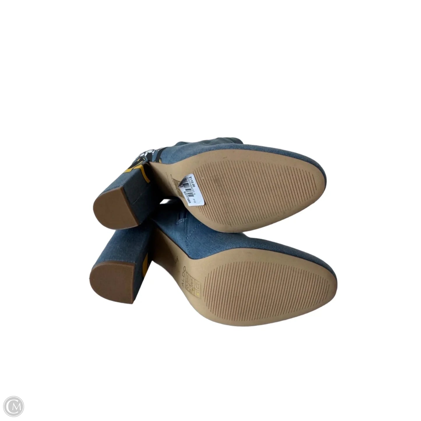 Boots Mid-calf Heels By Aldo In Blue Denim, Size: 8