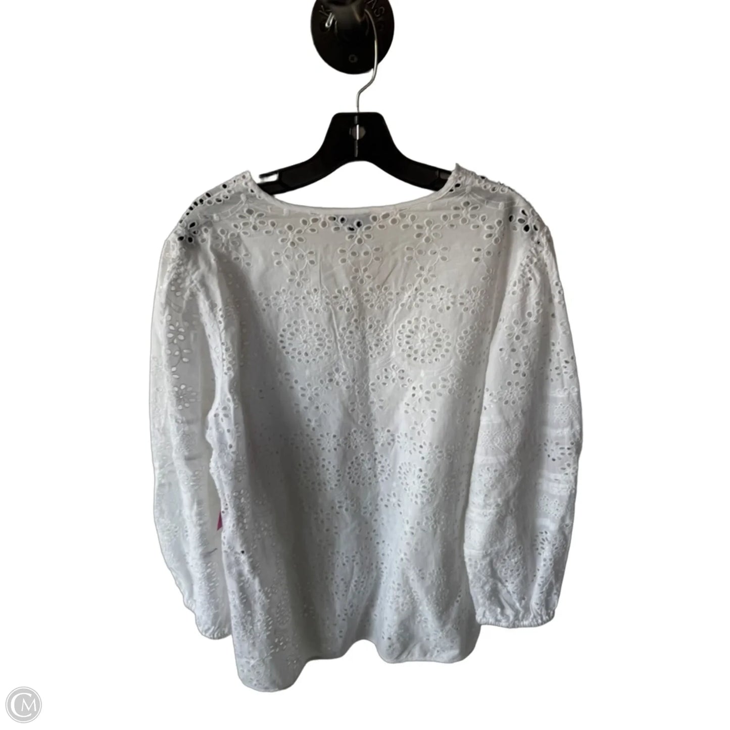 Top Long Sleeve By Tolani In White, Size: Xl