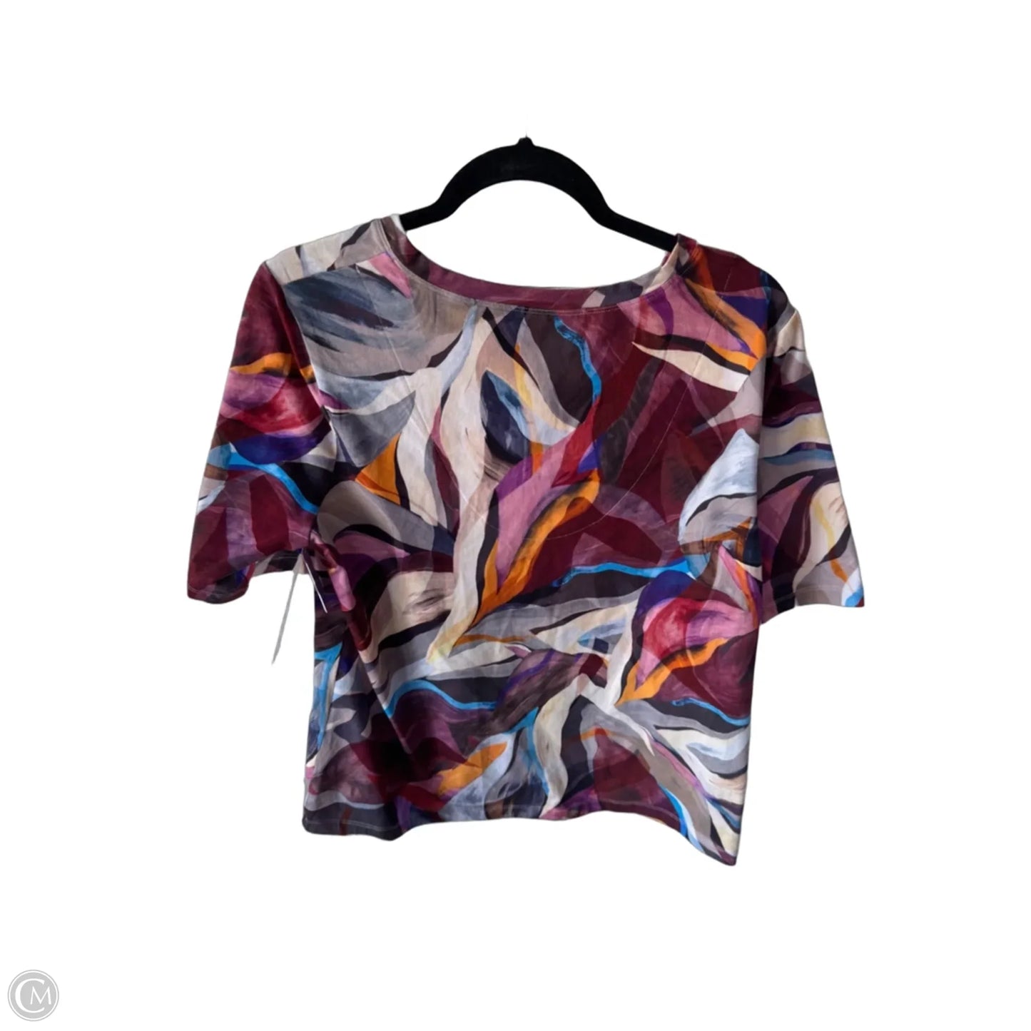 Top Short Sleeve By Chicos In Maroon, Size: L