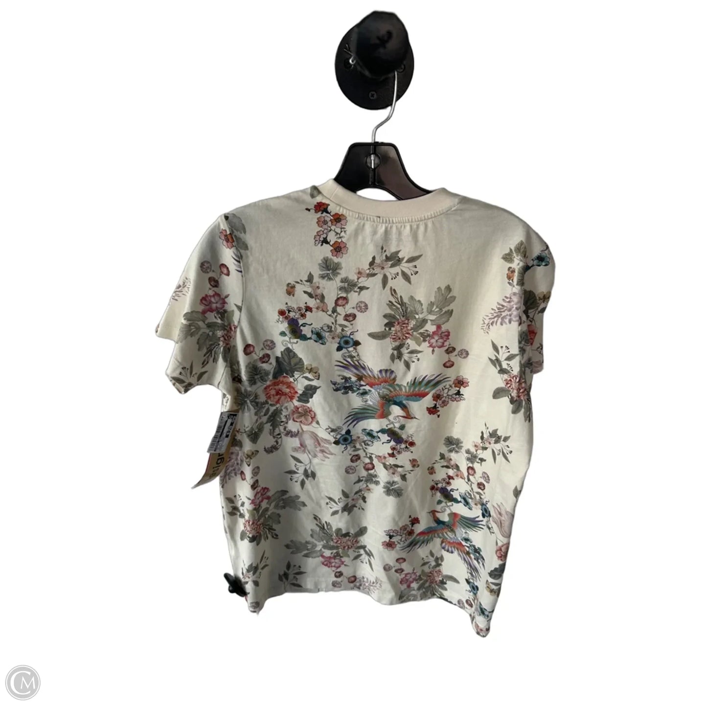 Top Short Sleeve Designer By Johnny Was In Cream & Green, Size: S