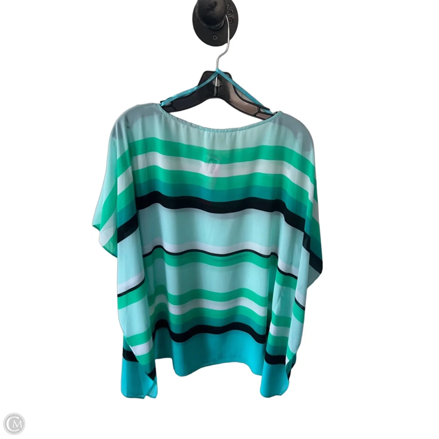 Top 3/4 Sleeve By Michael By Michael Kors In Blue & Green, Size: S