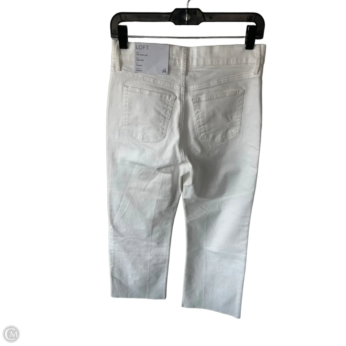 Jeans Wide Leg By Loft In White Denim, Size: 2