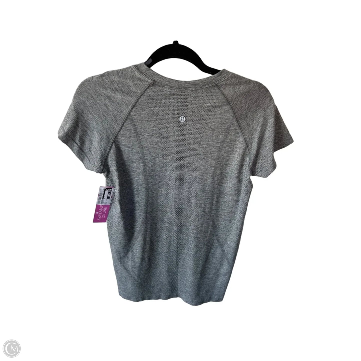 Athletic Top Short Sleeve By Lululemon In Grey, Size: M