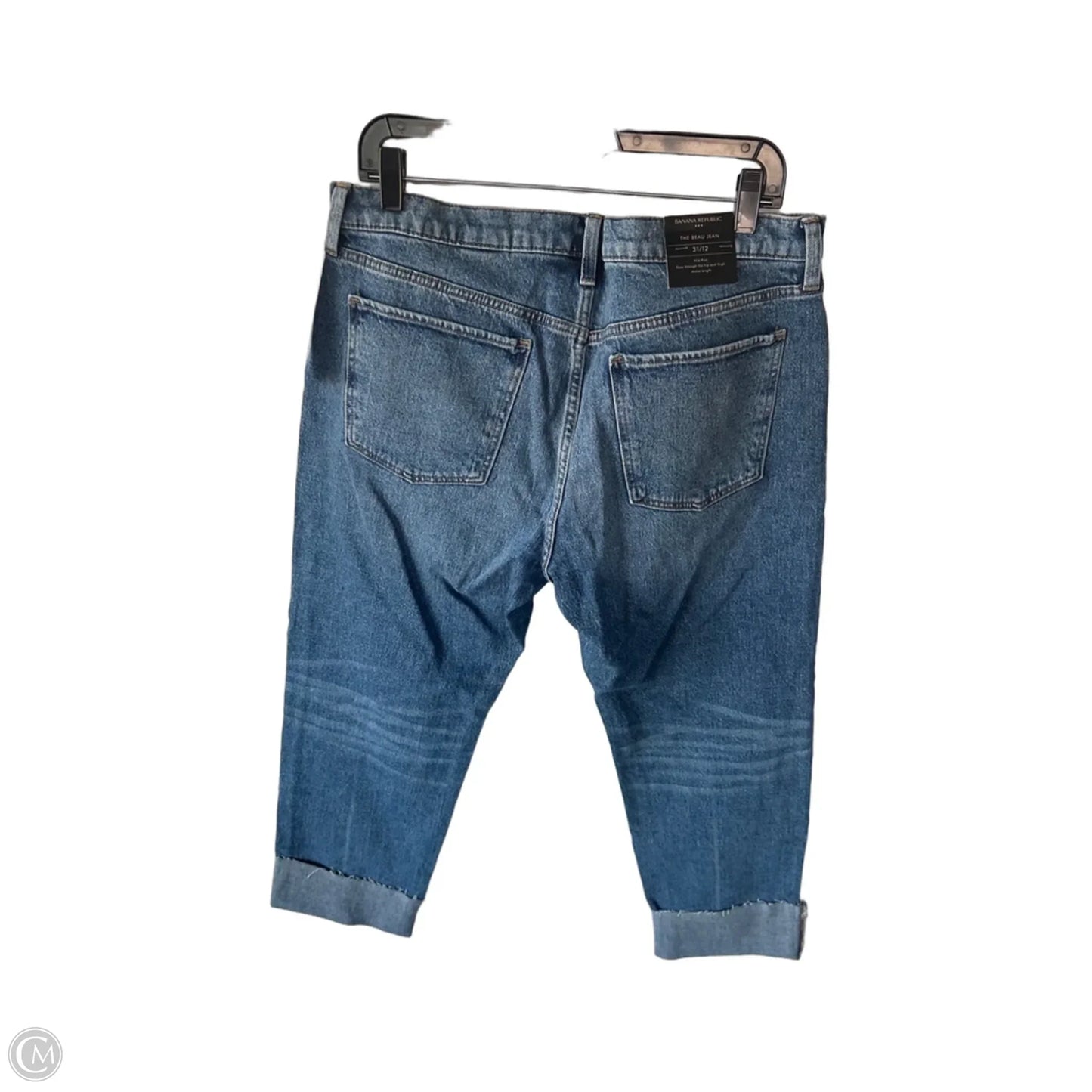 Jeans Straight By Banana Republic In Blue Denim, Size: 12