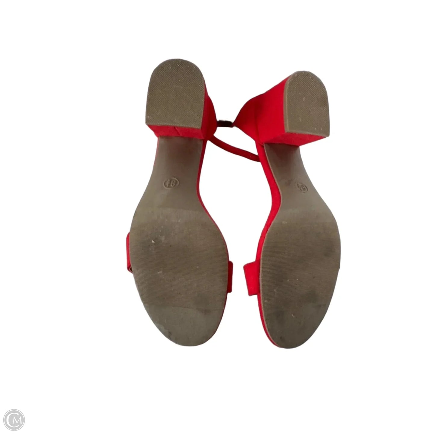 Sandals Heels Block By Merona In Red, Size: 8.5