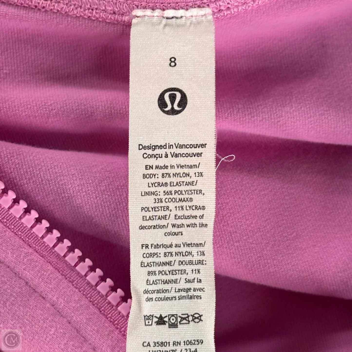 Athletic Jacket By Lululemon In Purple, Size: M