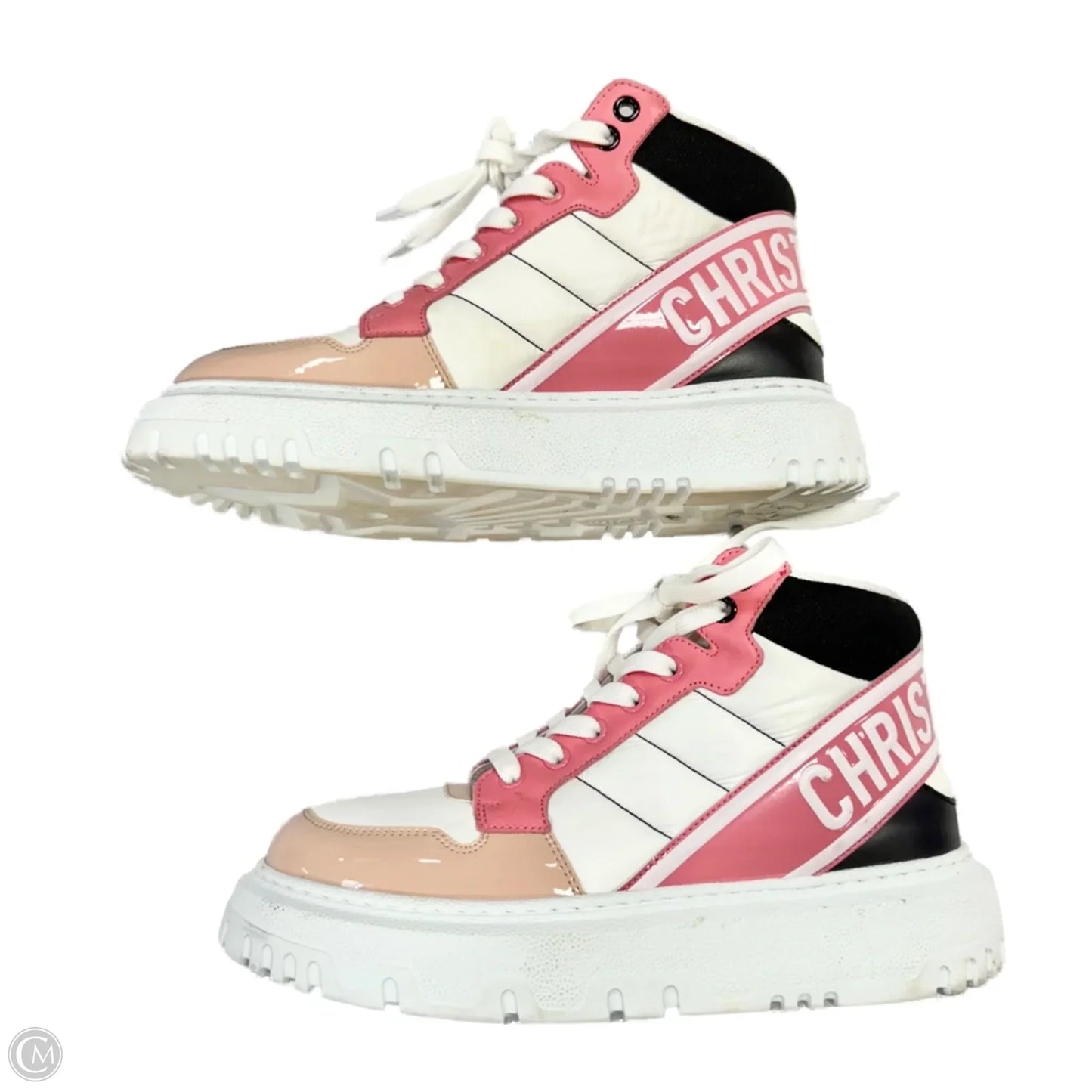 Shoes Luxury Designer By Dior In Pink & White, Size: 6