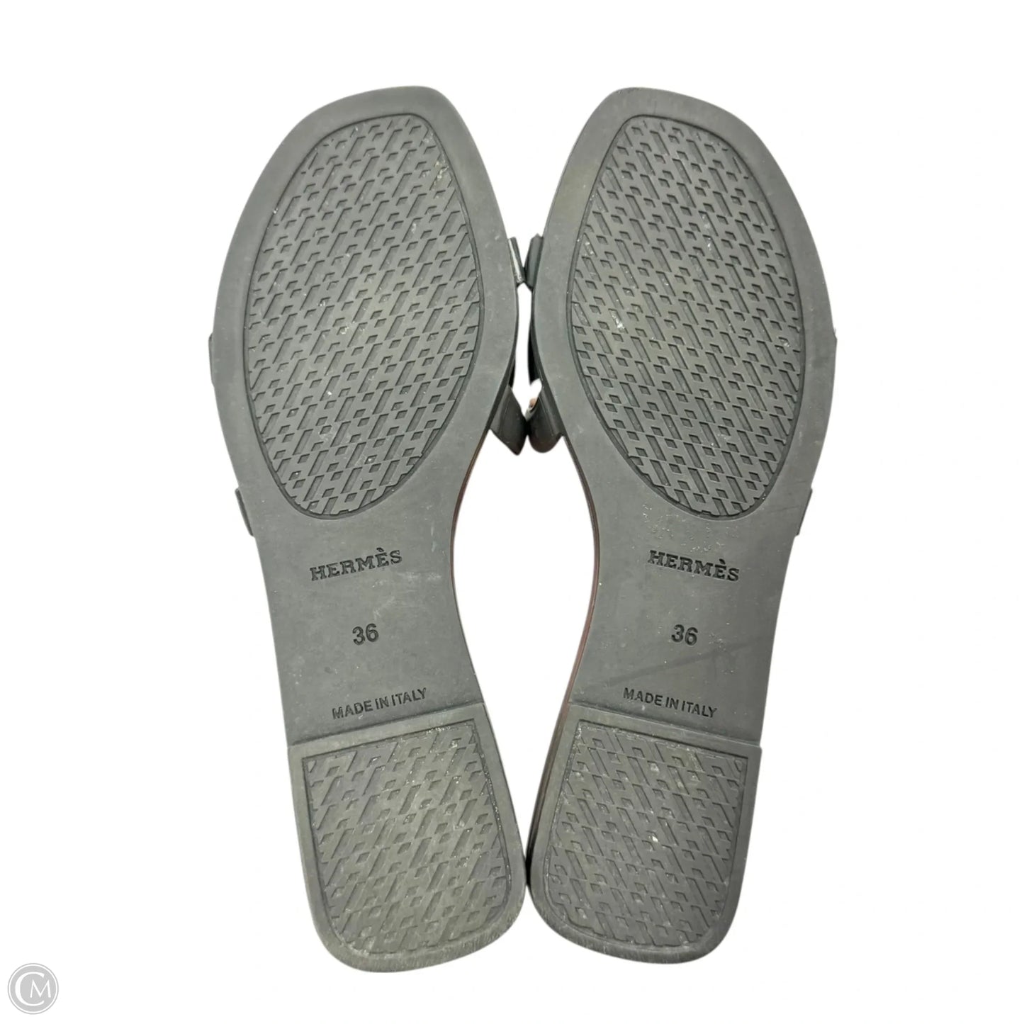 Sandals Luxury Designer By Hermes In Black, Size: 6